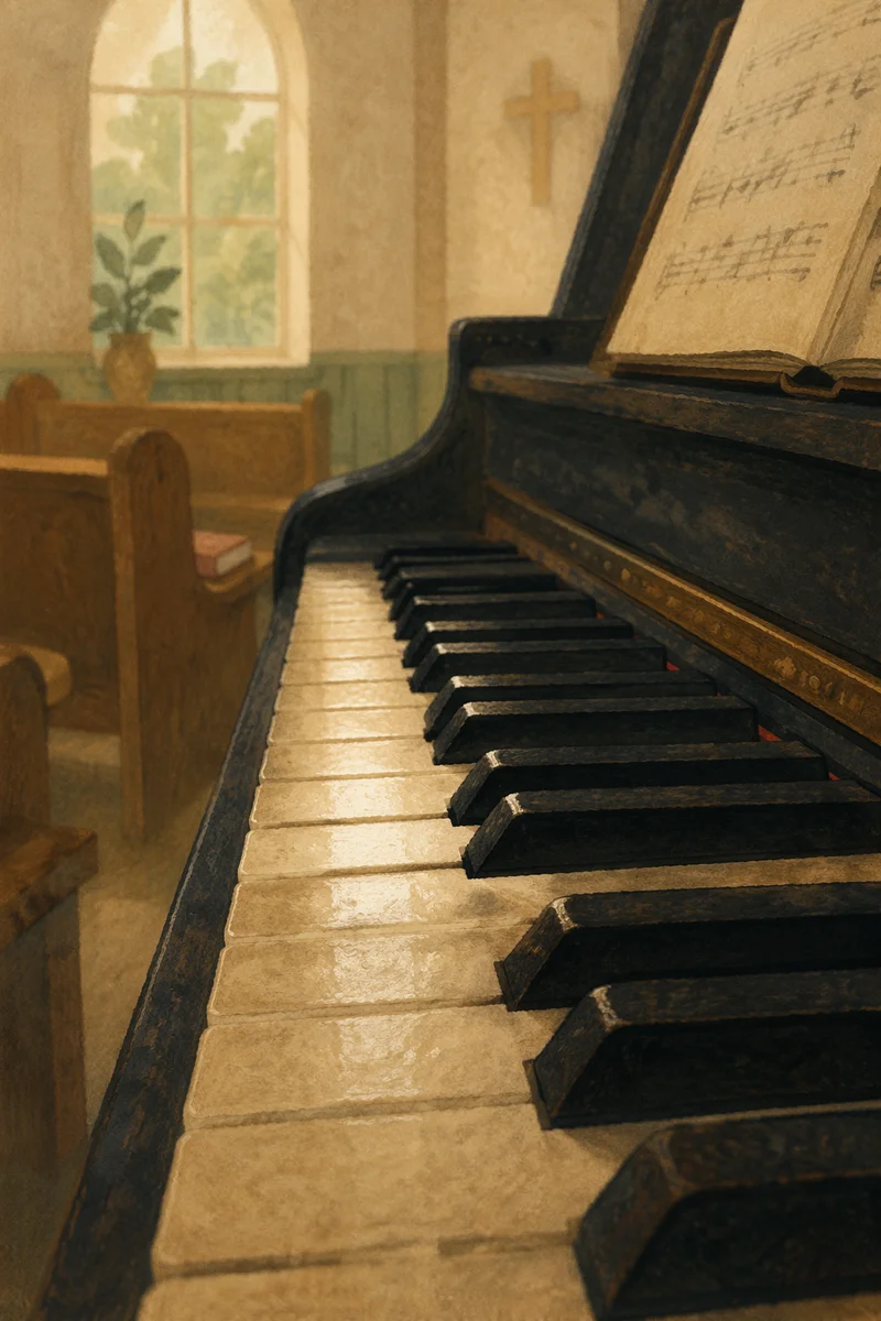 Soft Light Piano Keys for Church Worship