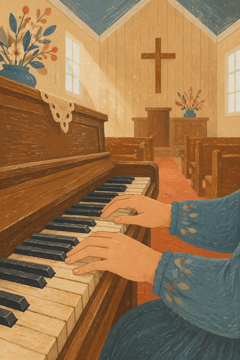 Gentle Piano Worship in Wooden Chapel