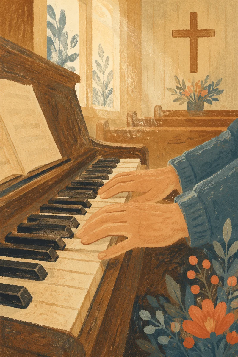Quiet Worship Piano in Wooden Chapel