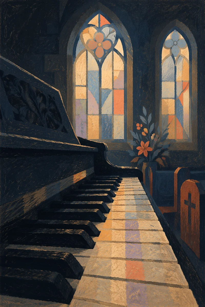 Piano Keys in Soft Church Morning Light