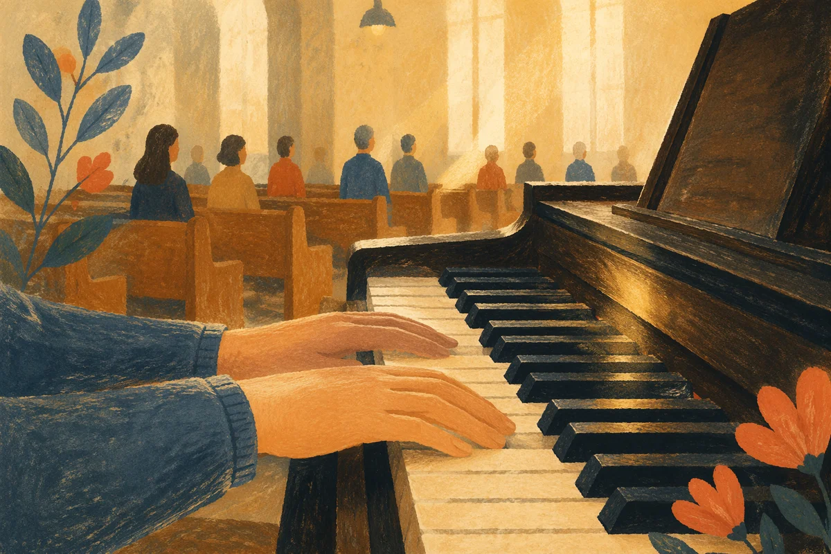 Piano Keys in Soft Morning Worship