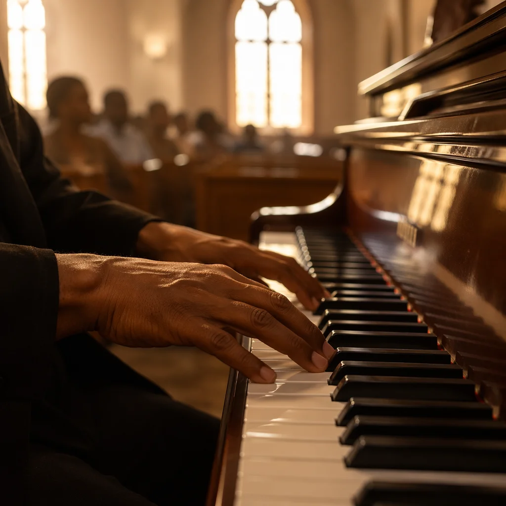 Peaceful Piano Keys in Church Worship