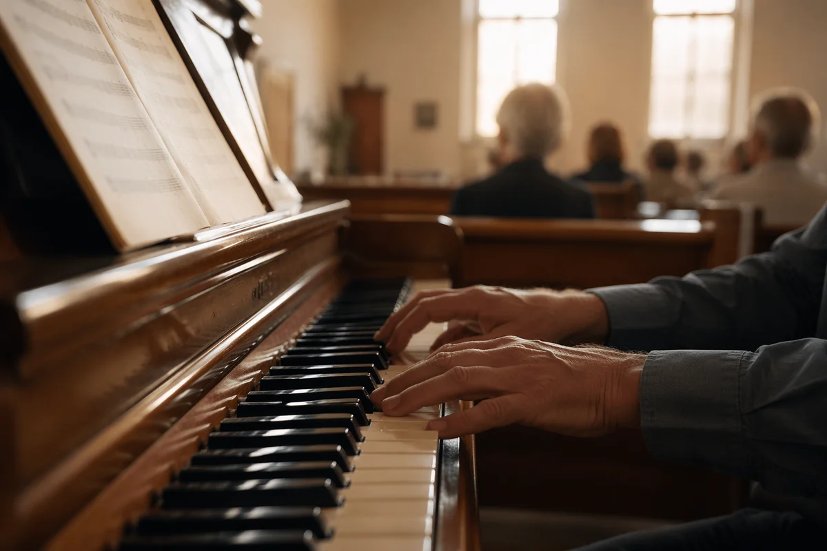 Hands Resting Above Piano Keys