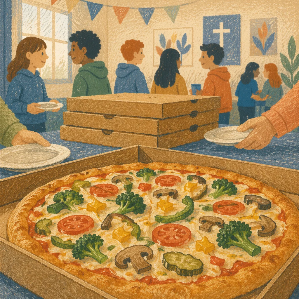 Youth Group Pizza Party Table Scene