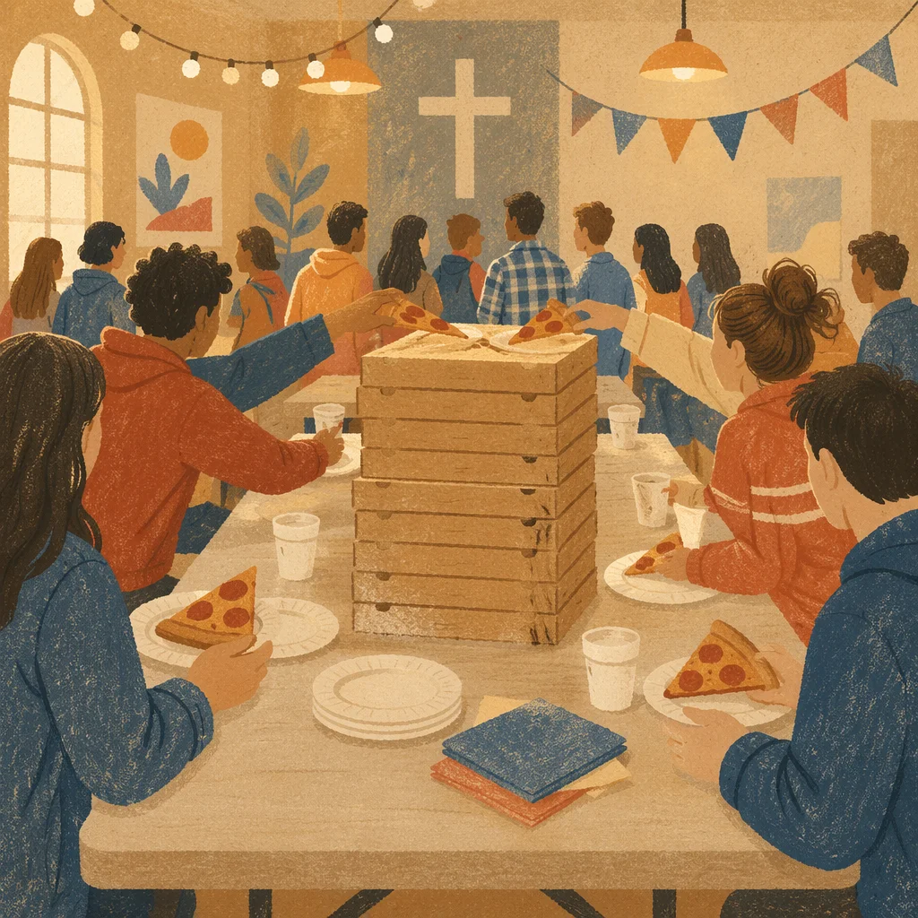 Pizza Boxes at Church Youth Party