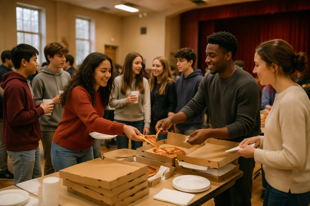 Teen Pizza Party in Community Hall