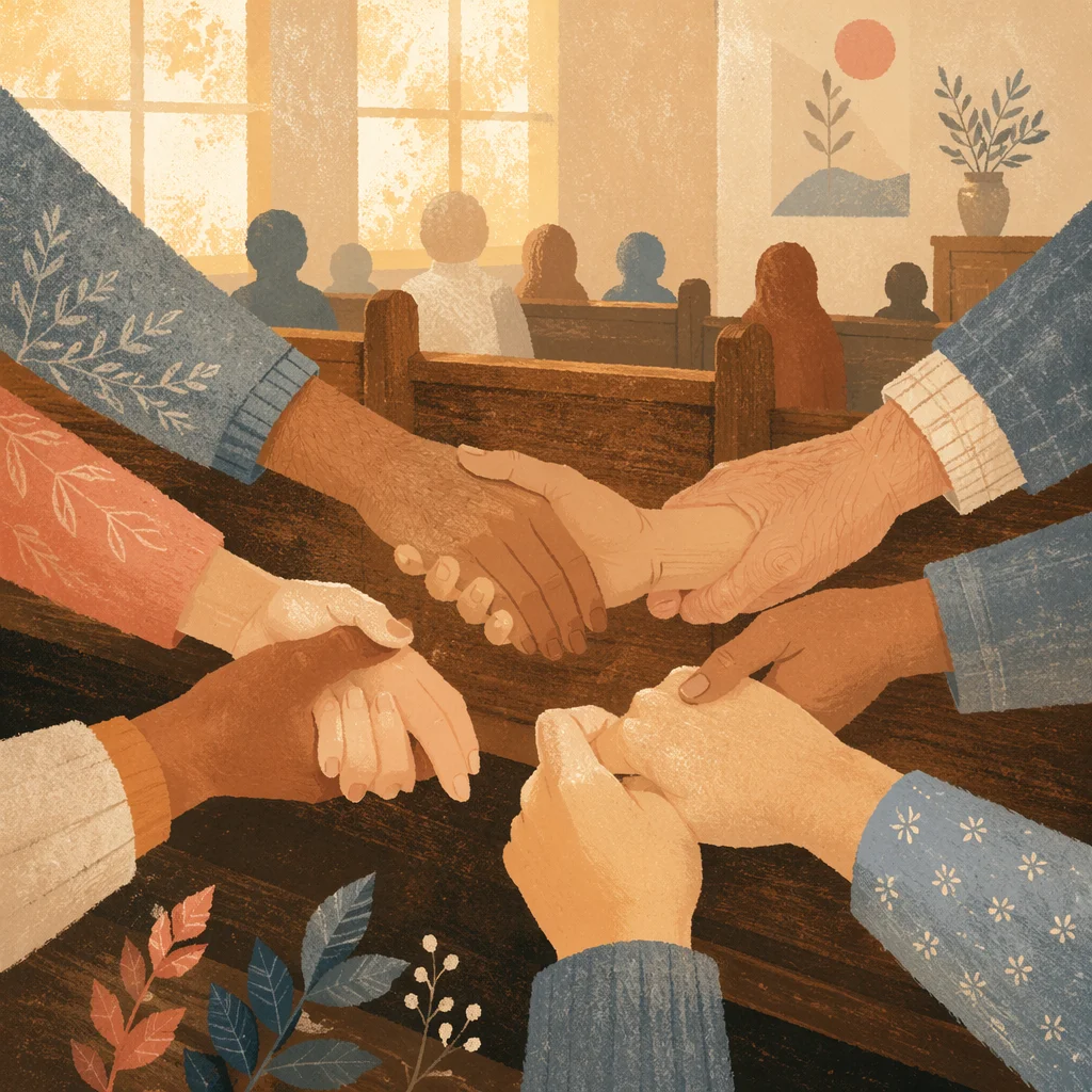Church Prayer Circle Linked Hands