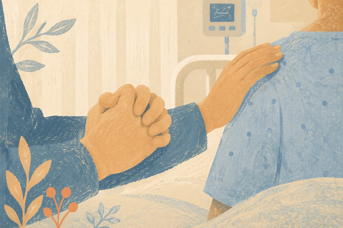 Healing Prayer Hands in Hospital Room