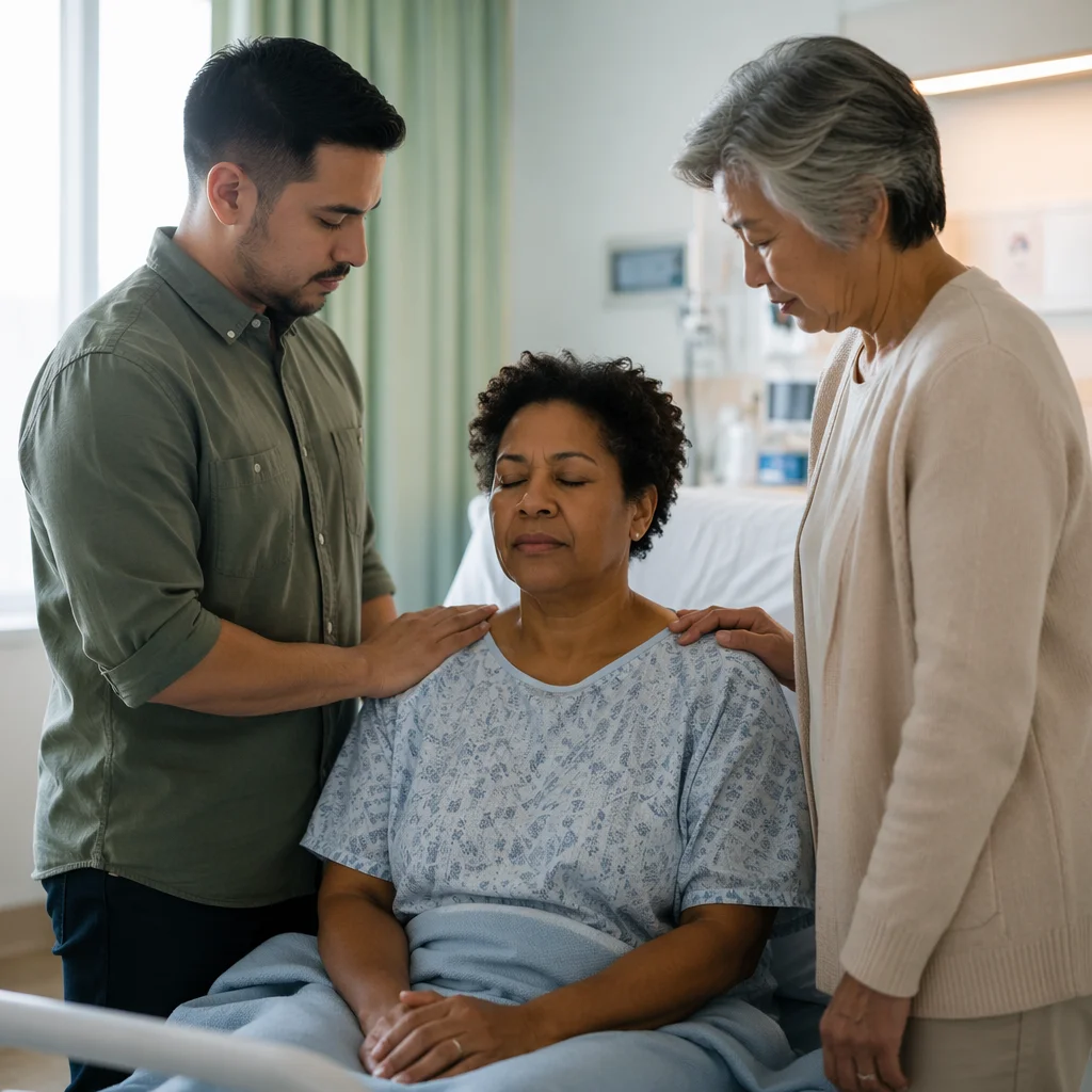 Prayer and Support in Hospital Room