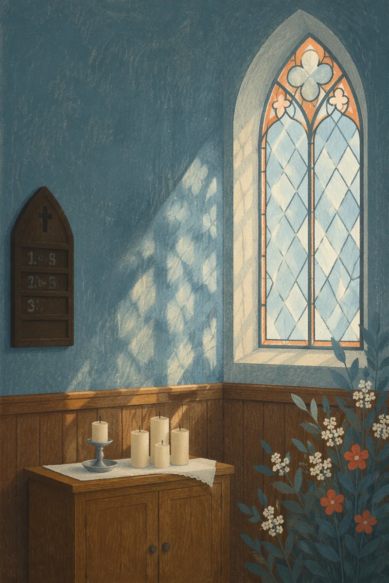 Quiet Chapel Prayer Room with Candles