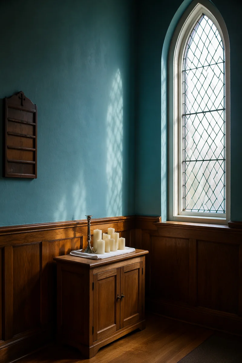 Quiet Chapel Prayer Room with Candles