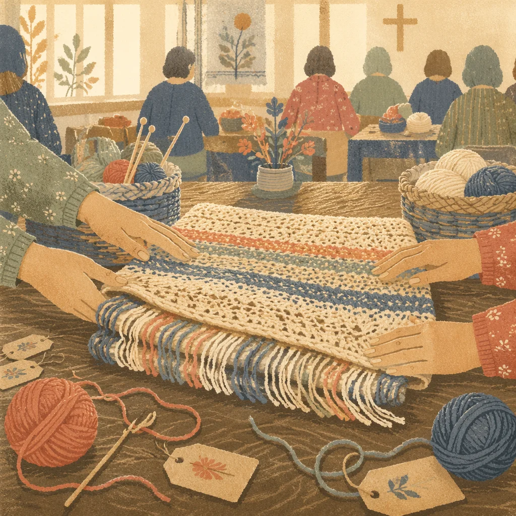 Handmade Prayer Shawl Ministry in Fellowship Room