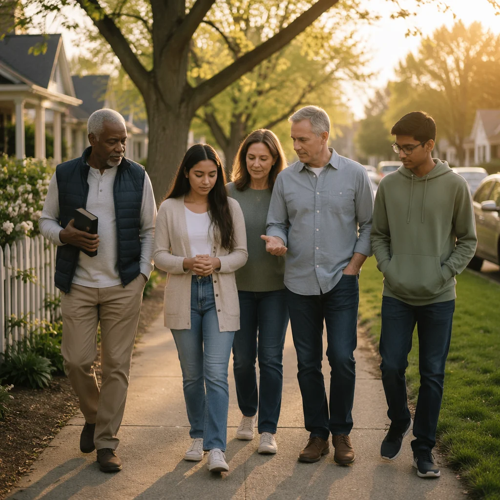 Morning Prayer Walk in Neighborhood Community