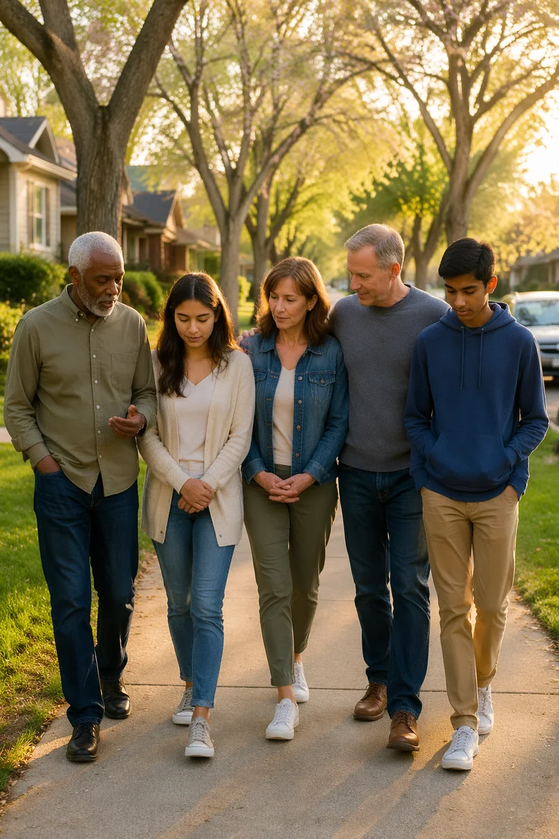 Morning Prayer Walk in Neighborhood Community