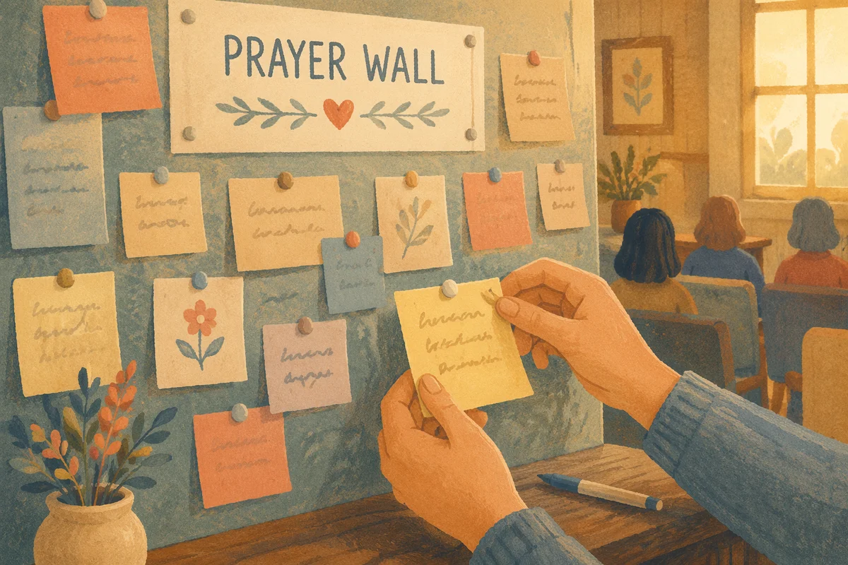 Prayer Request Wall with Pastel Notes