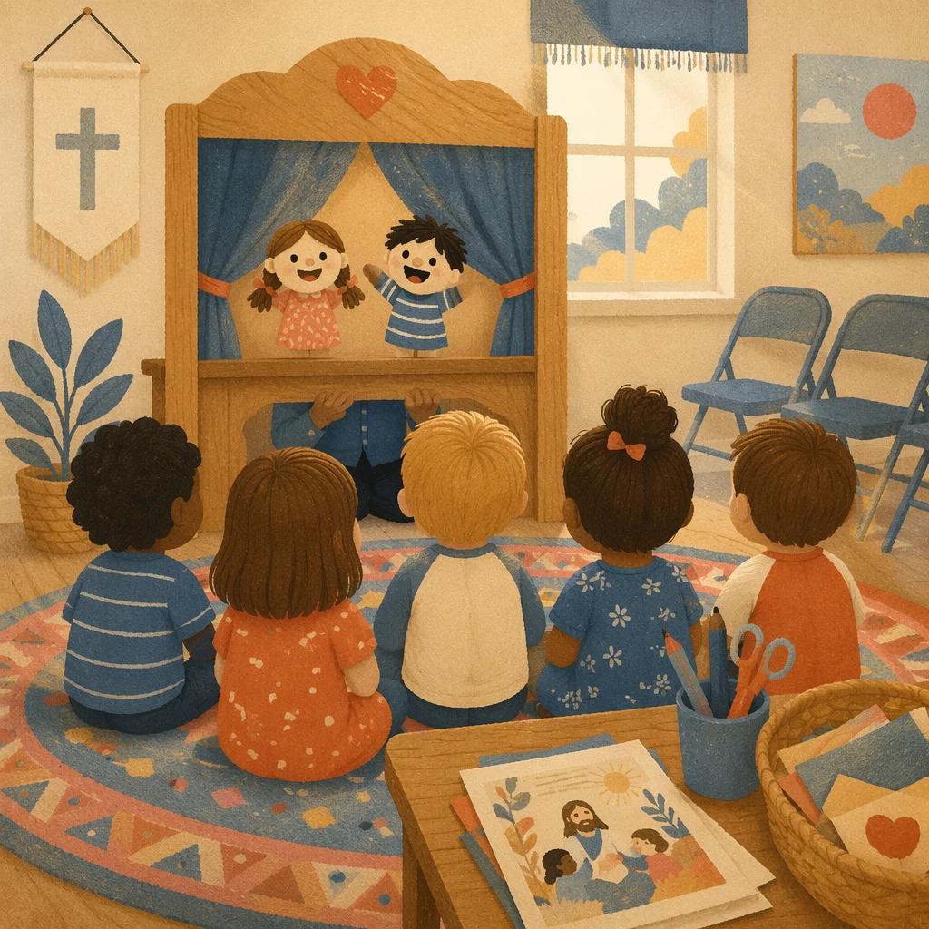 Puppet Ministry in Bright Church Classroom