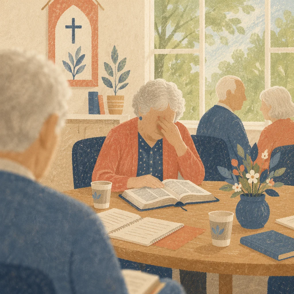 Senior Adults Bible Class in Church Room