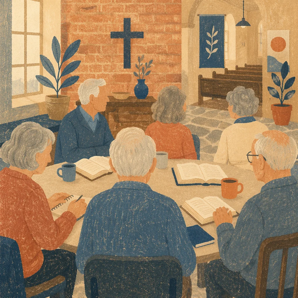 Senior Adults Bible Class in Fellowship Room