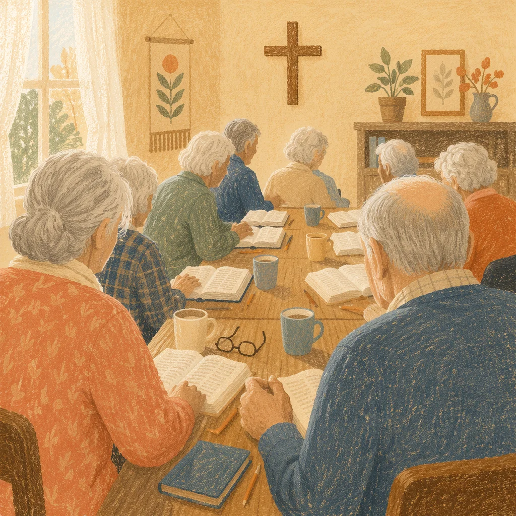 Senior Adults Bible Class in Fellowship Room