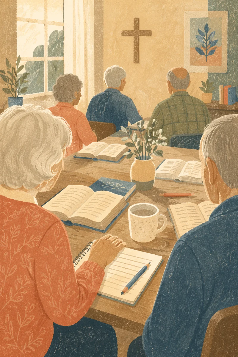 Senior Adults Bible Class in Fellowship Room