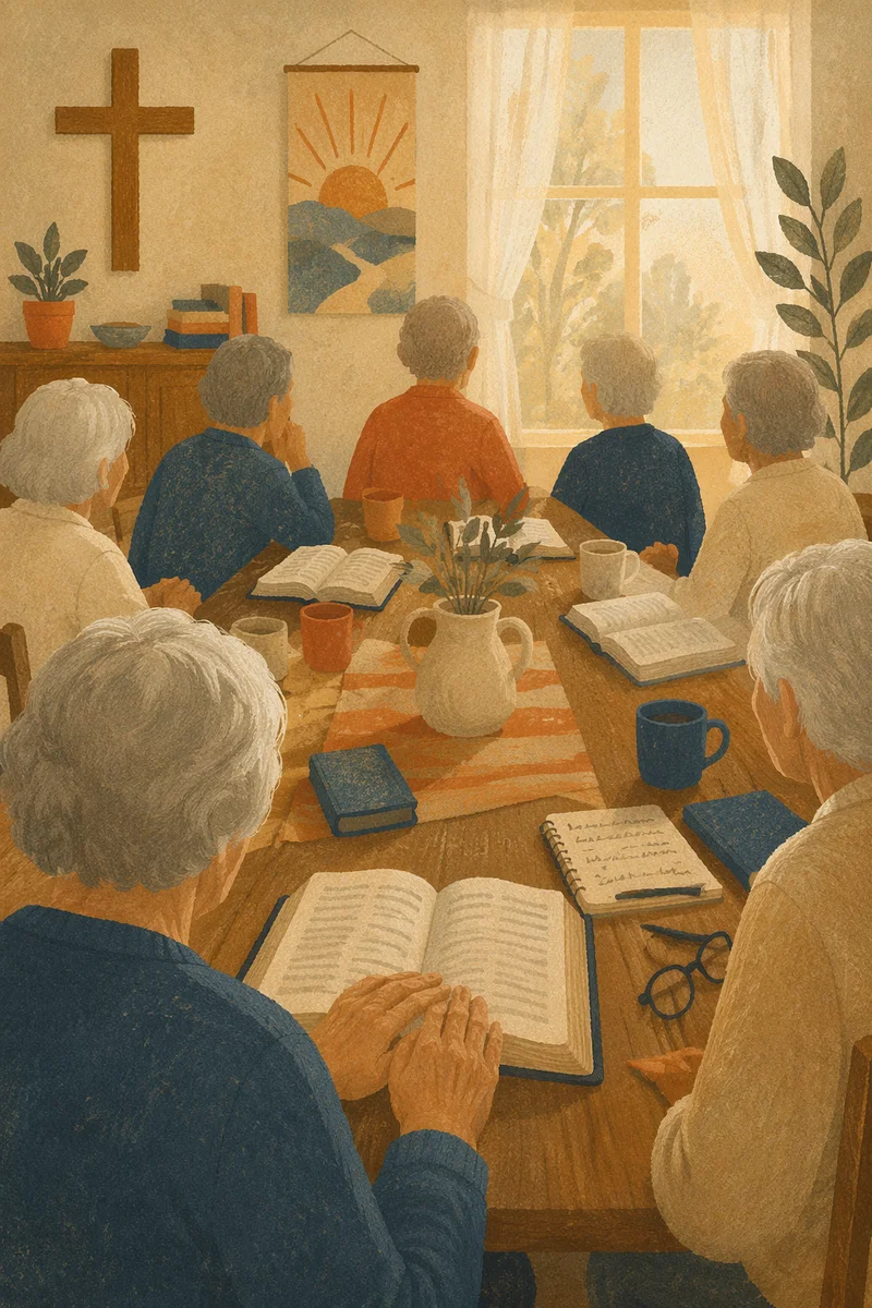 Senior Adults Bible Class in Fellowship Room