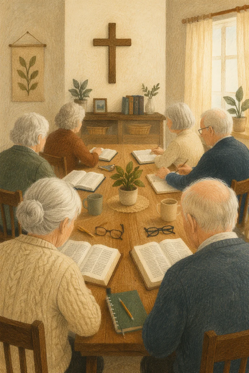 Senior Adults Bible Class in Fellowship Room