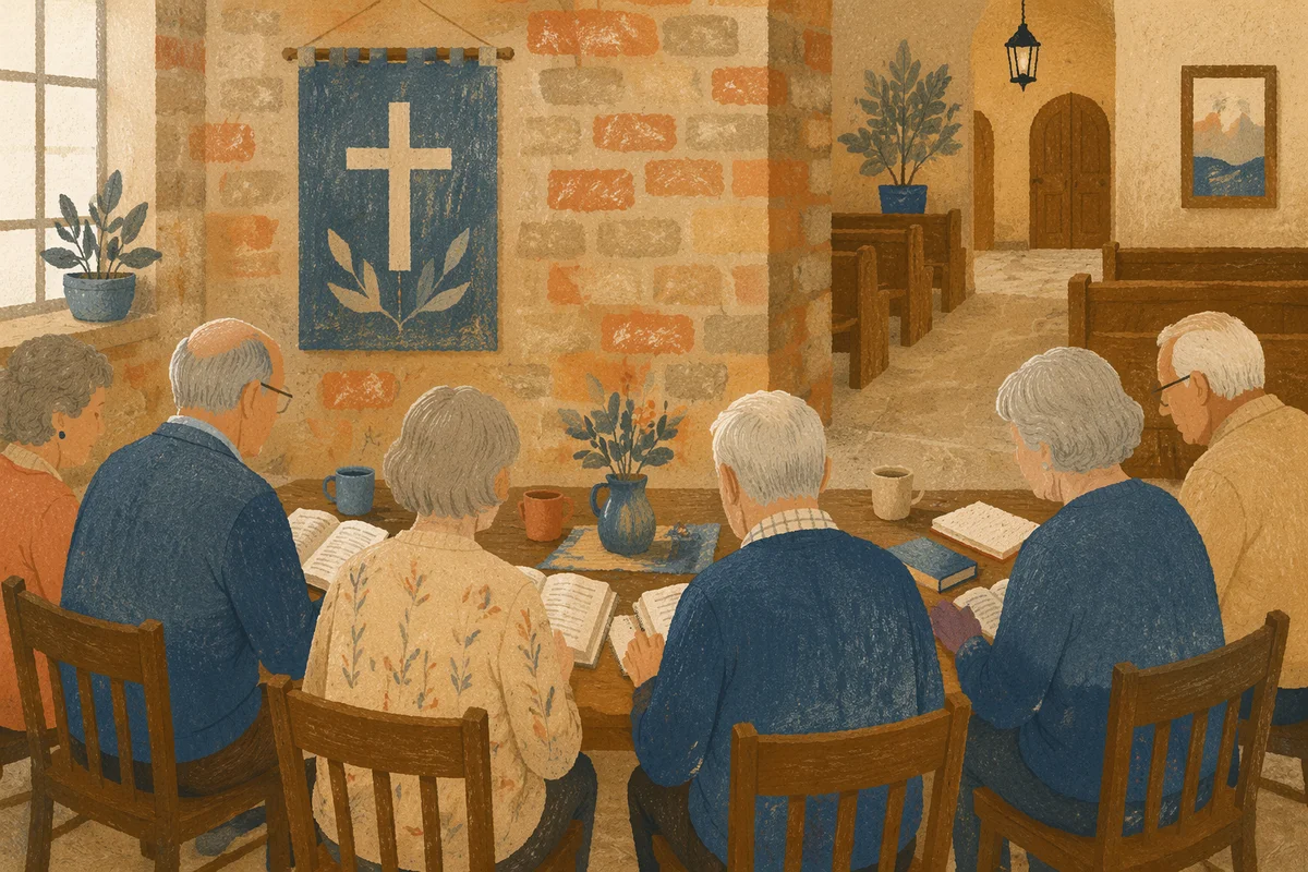 Senior Adults Bible Class in Fellowship Room