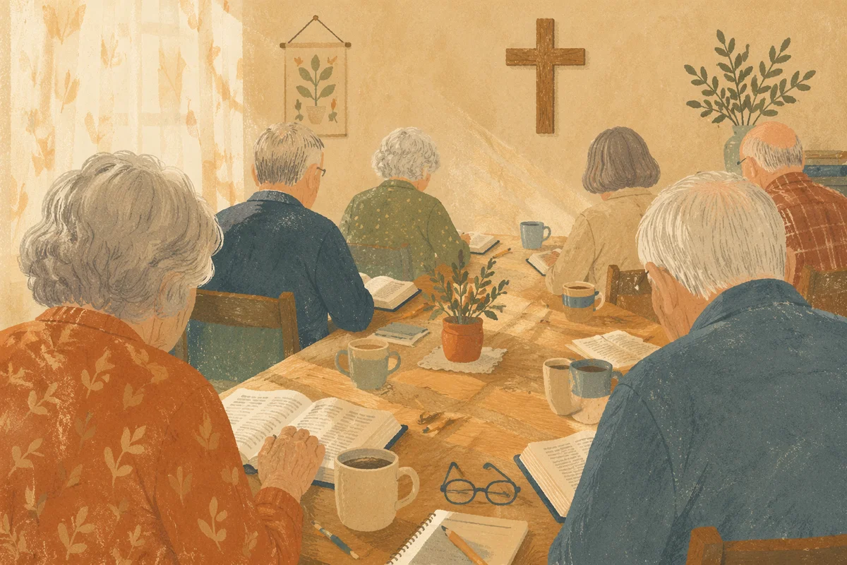 Senior Adults Bible Class in Fellowship Room