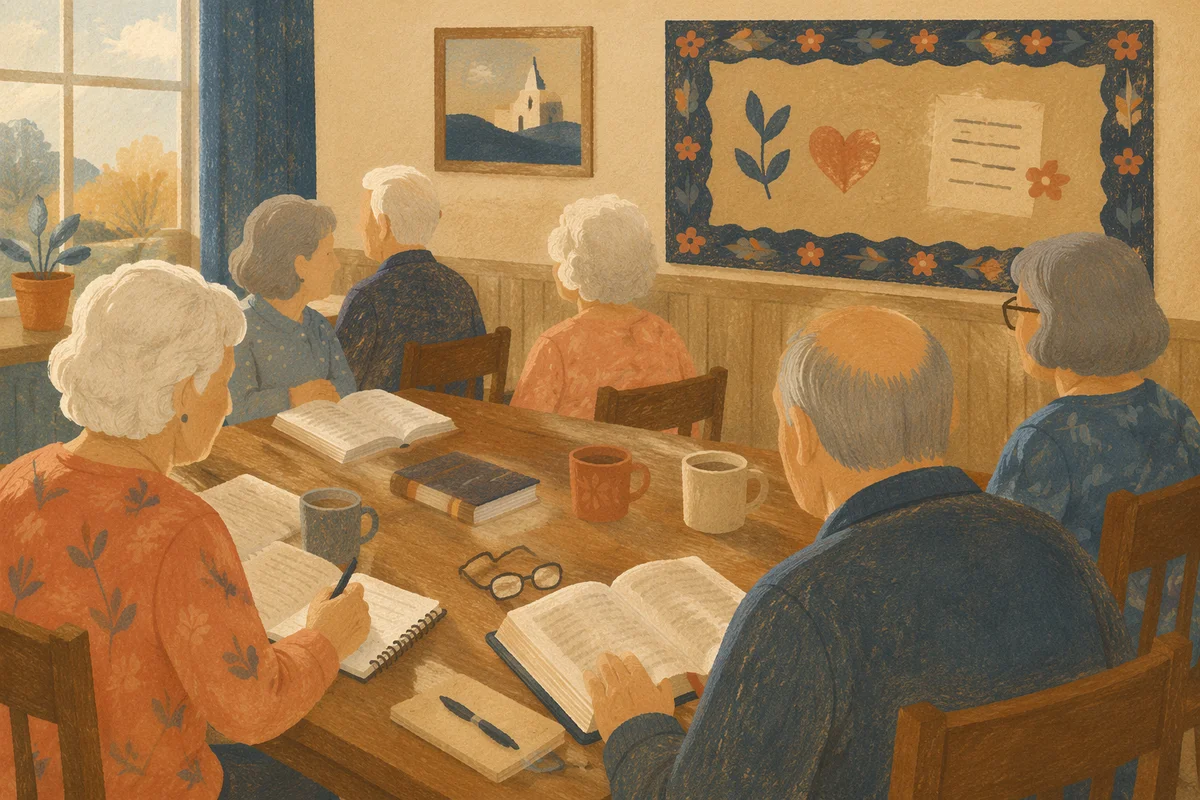 Senior Adults Bible Class in Church Fellowship Room