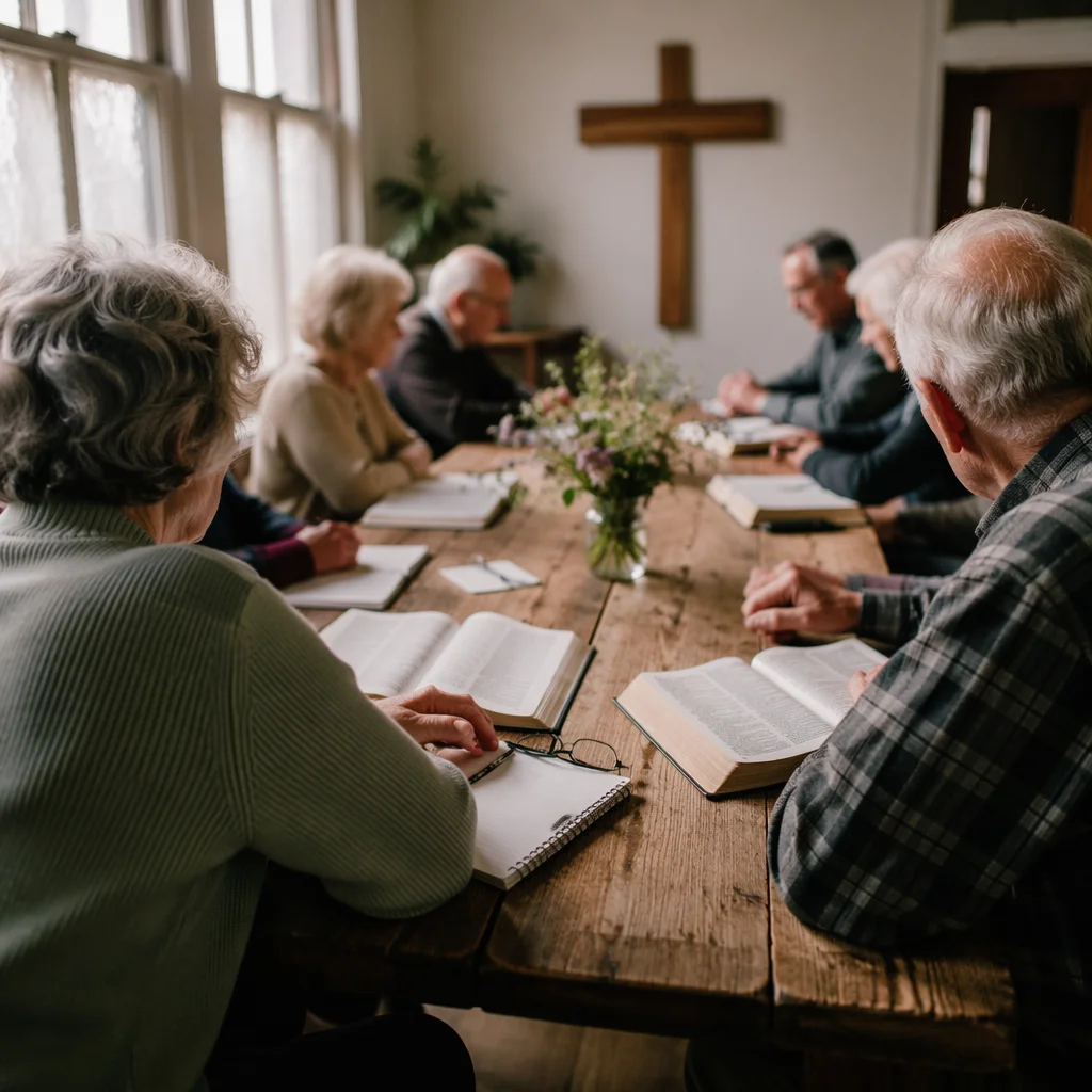 Senior Adults Bible Class in Fellowship Room
