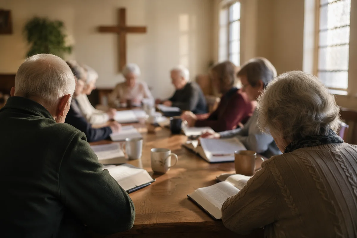 Senior Adults Bible Class in Fellowship Room