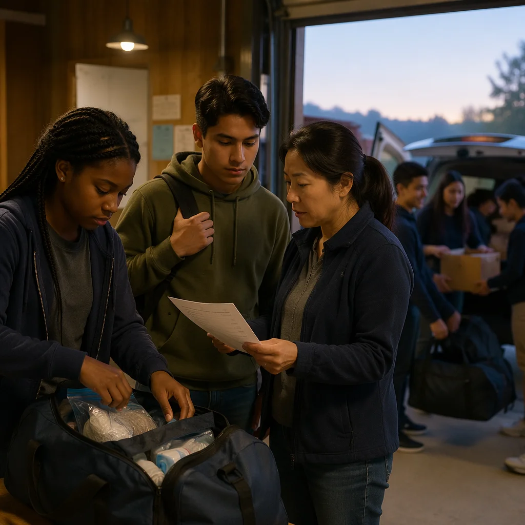 Youth Group Preparing Service Trip Supplies