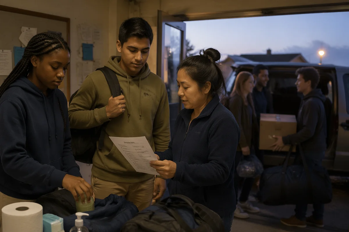 Youth Group Preparing for Early Trip