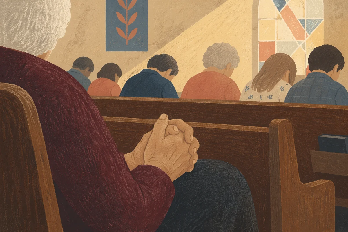 Silent Prayer in Church Pew