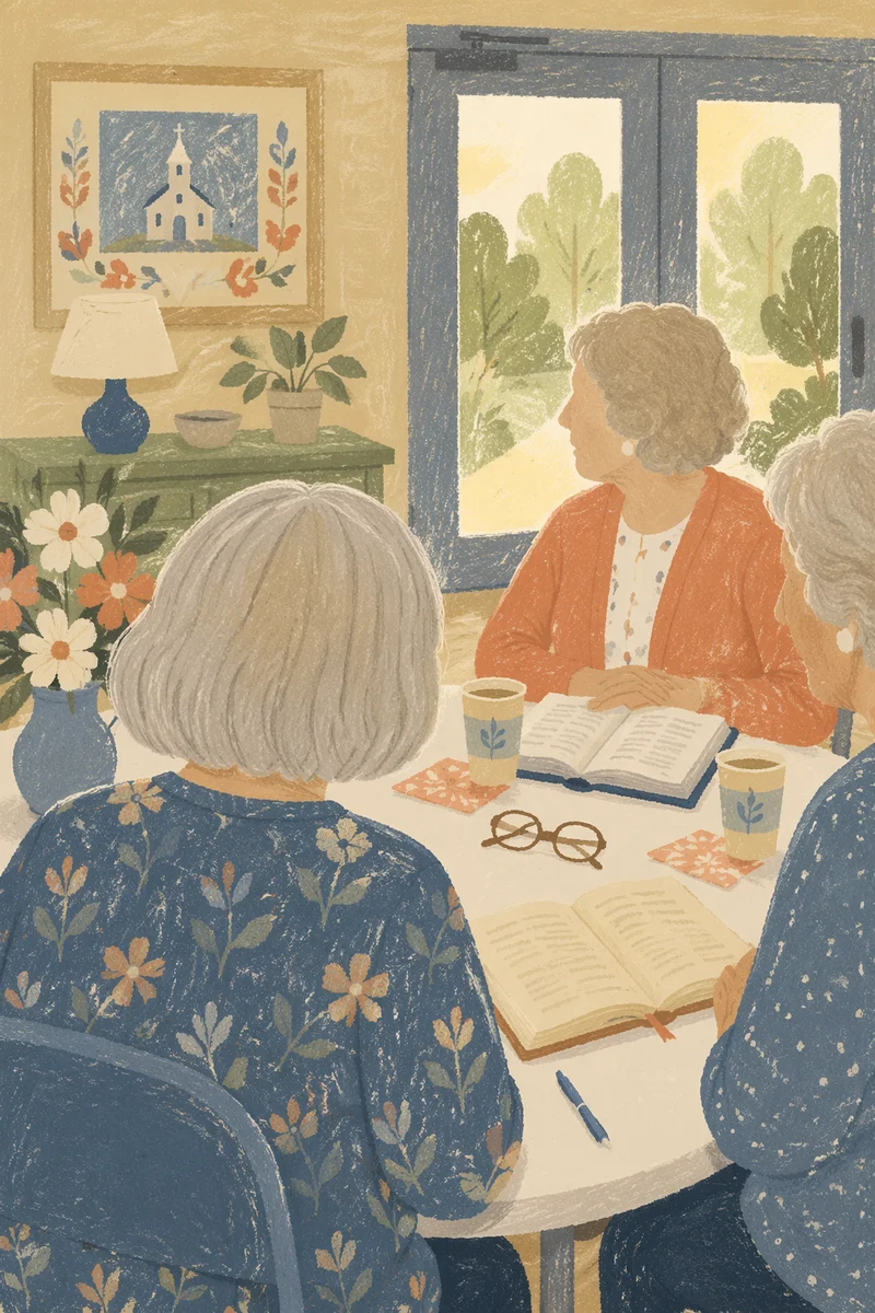 Elderly Women in Small Group Bible Study