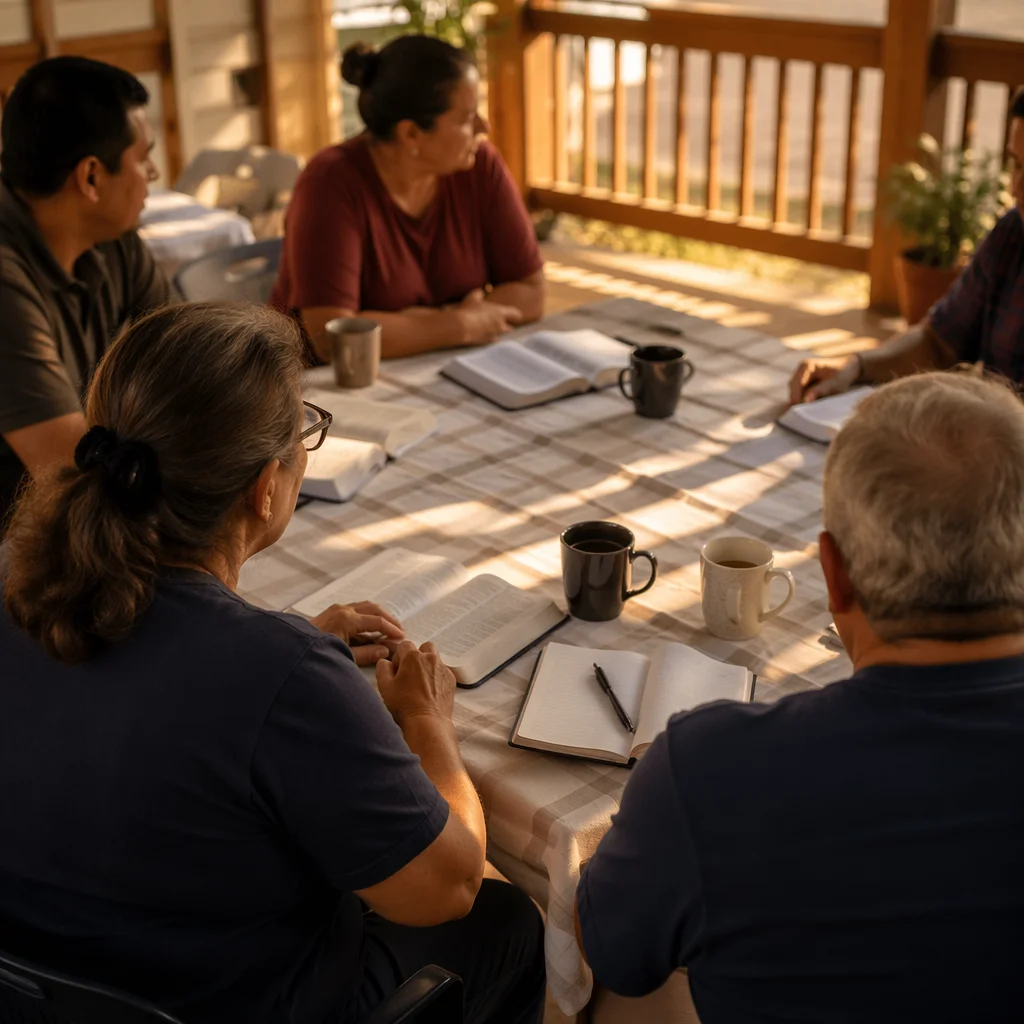 Small Group Bible Study on Community Patio
