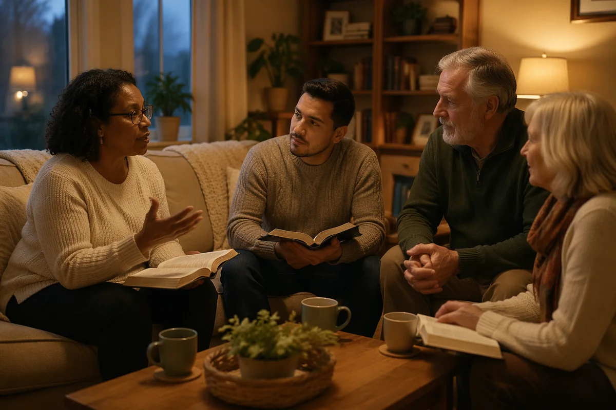 Cozy Home Bible Study Group Evening