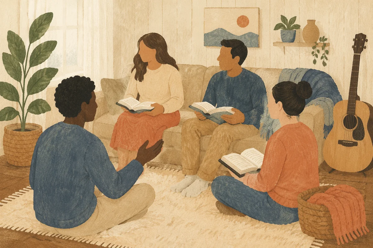 Cozy Living Room Bible Study Gathering