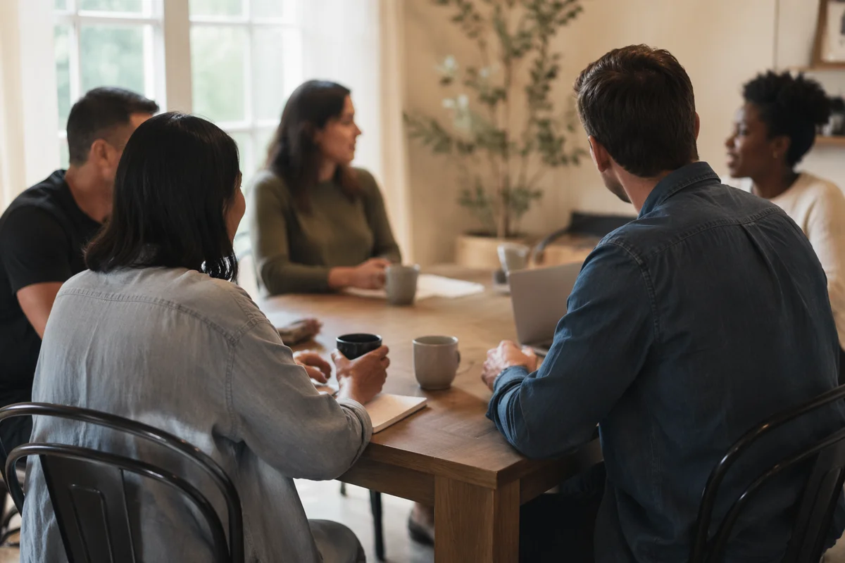 Welcoming Small Group Coffee Discussion Circle