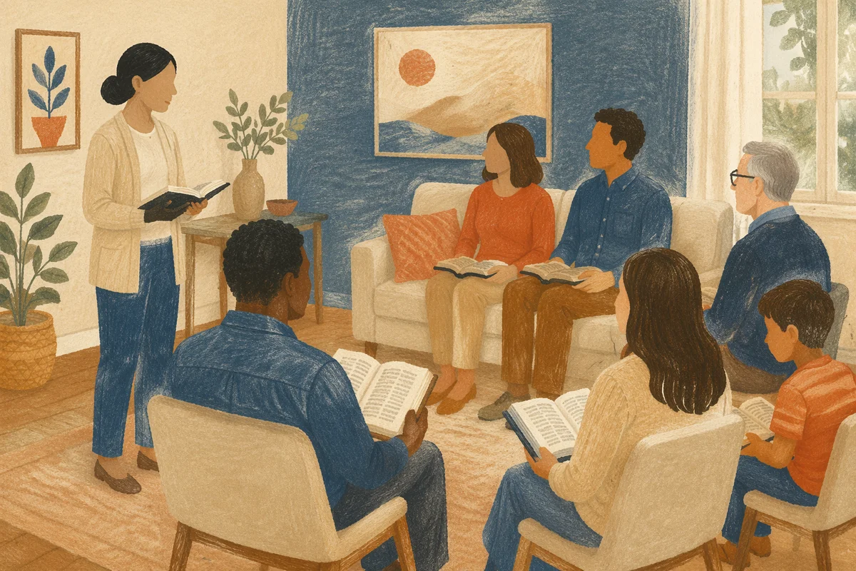 Diverse Small Group Bible Study Gathering