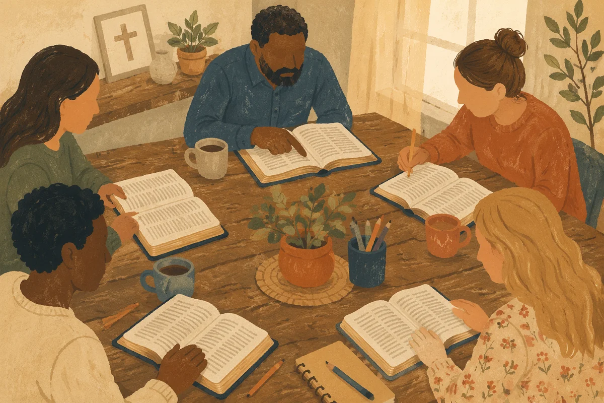 Diverse Small Group Bible Study Gathering