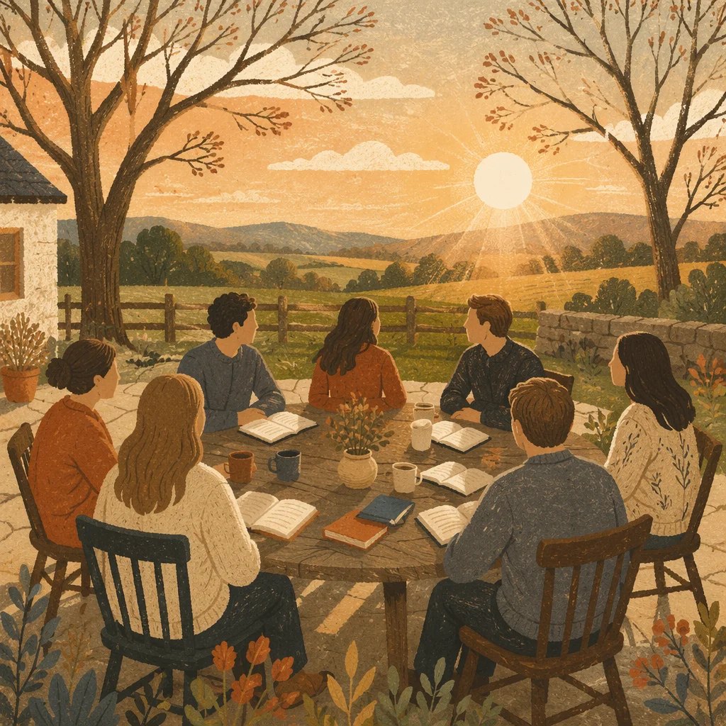 Backyard Small Group Fellowship at Golden Hour