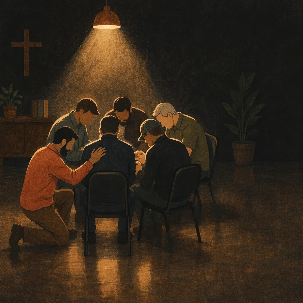 Men's Accountability Prayer Circle in Church