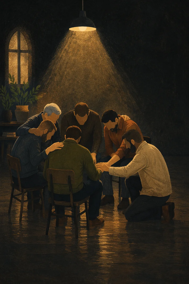 Men's Accountability Prayer Circle in Church