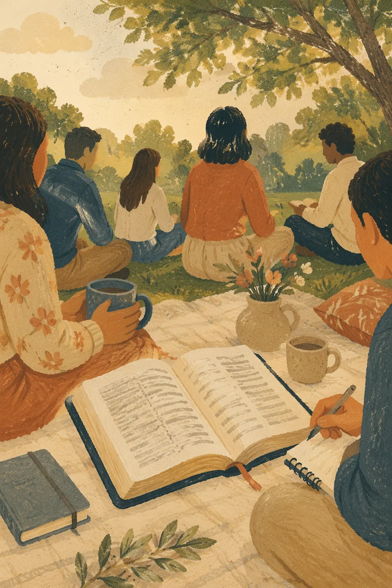 Outdoor Small Group Bible Study in Park