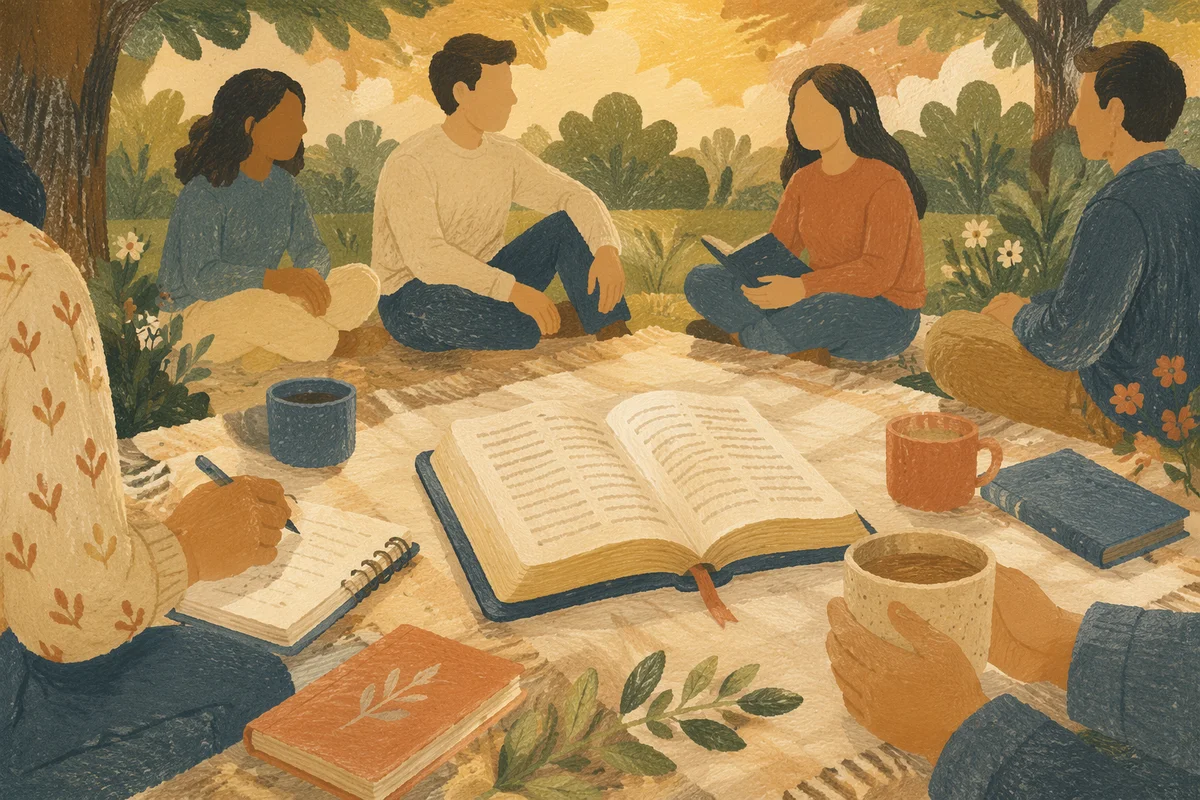Outdoor Small Group Bible Study in Park
