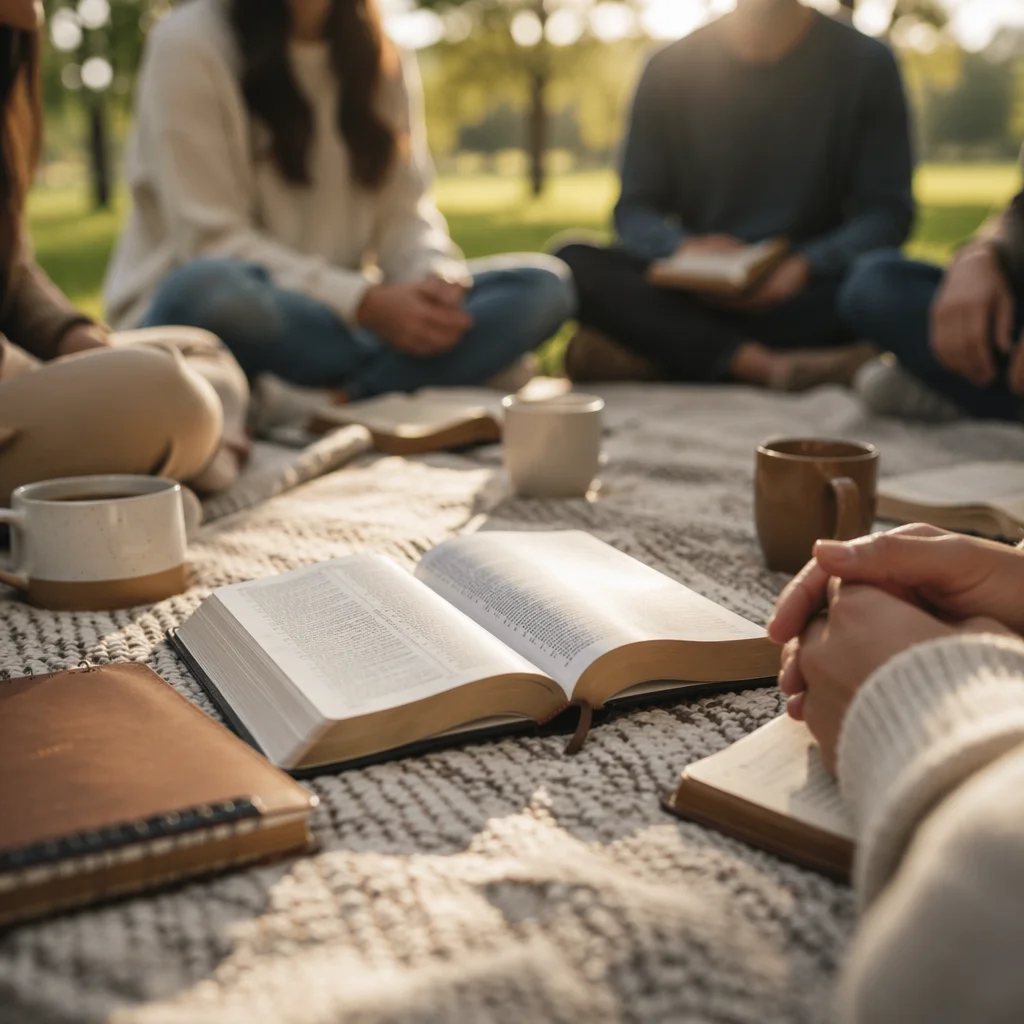 Outdoor Small Group Bible Study in Park