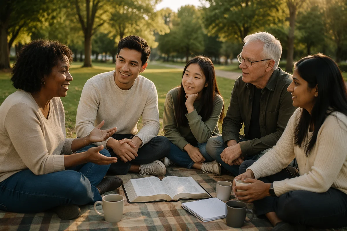 Diverse Study Group on Park Blanket