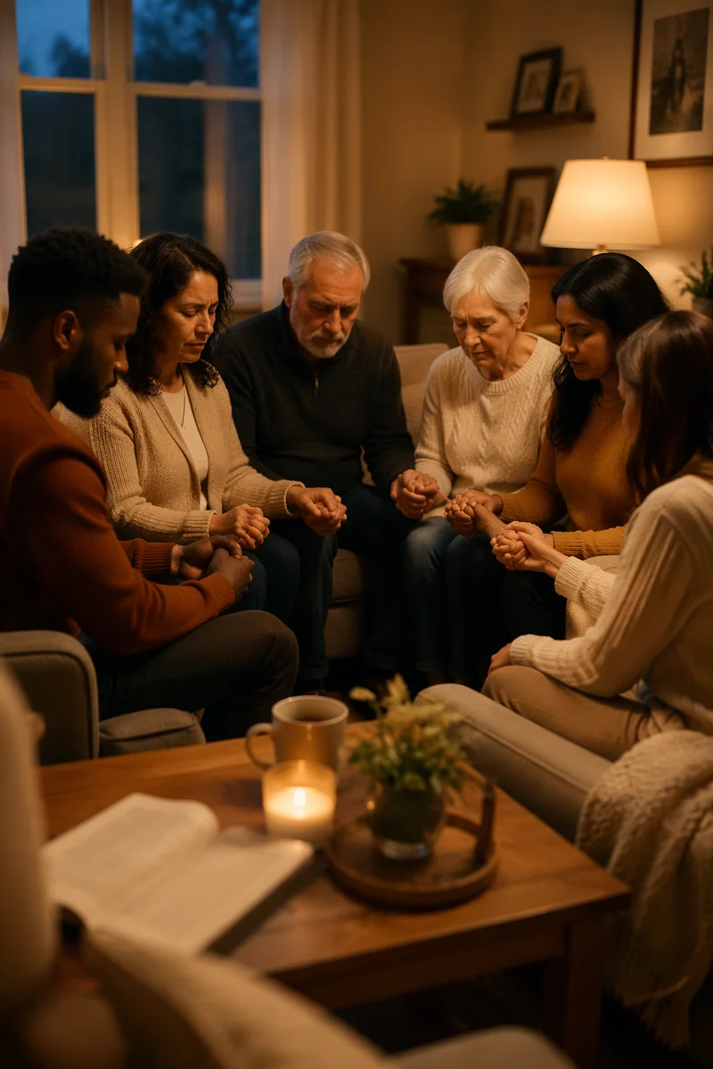 Small Prayer Circle in Cozy Living Room