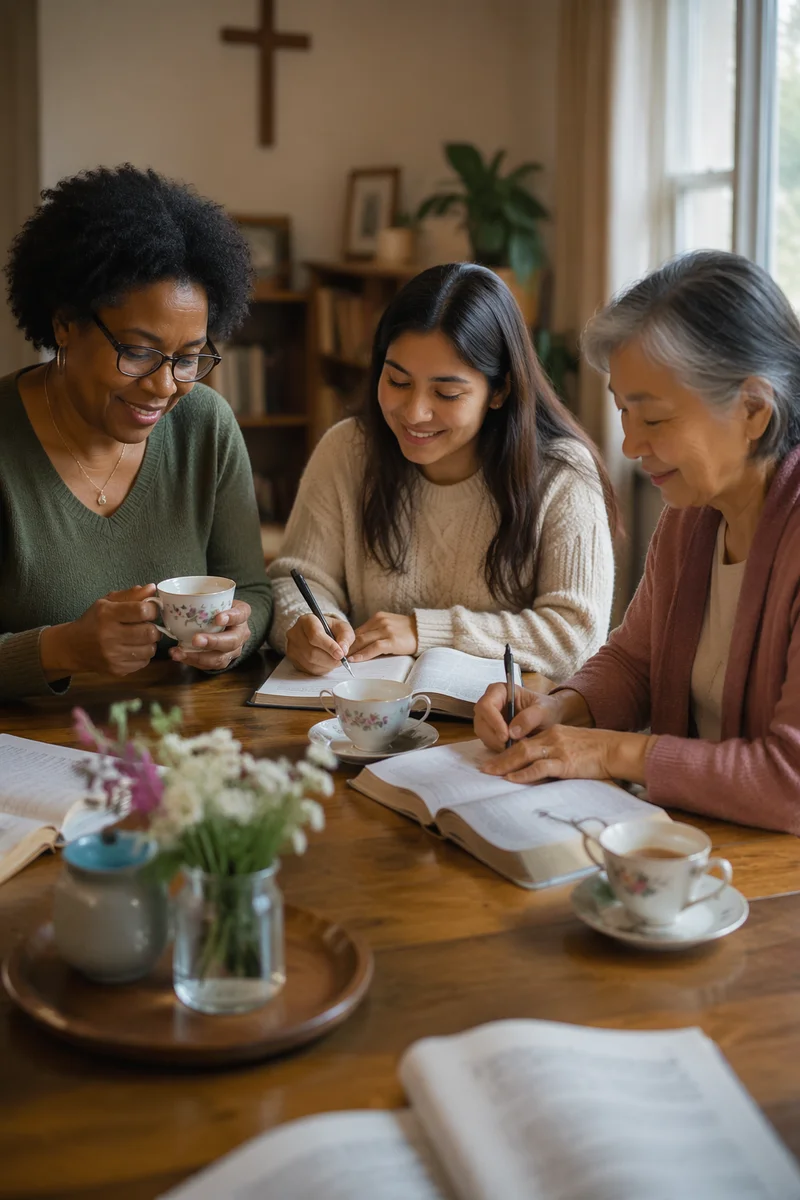 Women Sharing Tea and Journaling Together